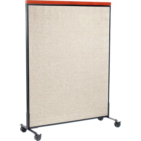 Global Industrial Interion Mobile Deluxe Office Partition Panel, 48-1/4"W x 64-1/2"H, Tan 694971MTN