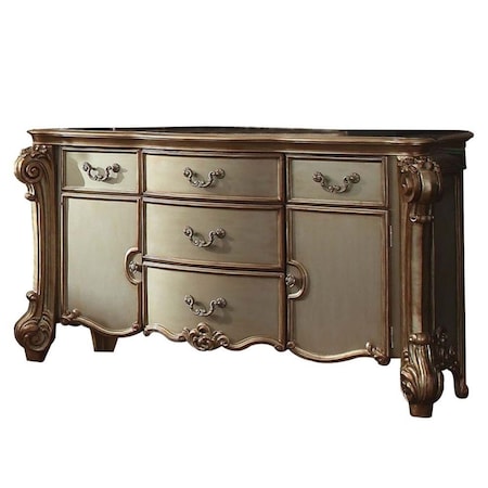 Homeroots 71" Gold Solid Wood Dresser 374244