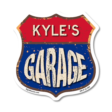 Signmission Kyle's Garage, 12 Inch X 12 Inch, Plastic Sign SHI-P-12-383-KYLE