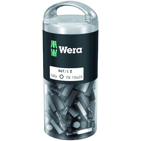 Wera 867/1 TORX DIY 100, TX 15 x 25 mm, 100 pieces 5072447001