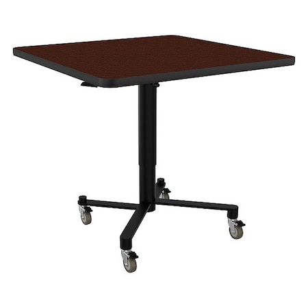 National Public Seating Cafe Table, Black, 40 1/2 in H, W/Casters ACT336PBTMMY