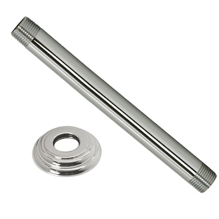 Westbrass 1/2" IPS x 8" Ceiling Mounted Shower Arm W/ Flange in Polished Nickel D3608A-05