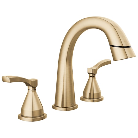 Delta Stryke Two Handle Widespread Pull Down Bathroom Faucet In Lumicoat Champagne Bronze 35775-CZPD-PR-DST