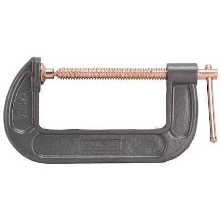 Vulcan C-Clamp, 5 in Max Opening Size, 2-3/8 in D Throat, Steel Body, Gray Body JL27364