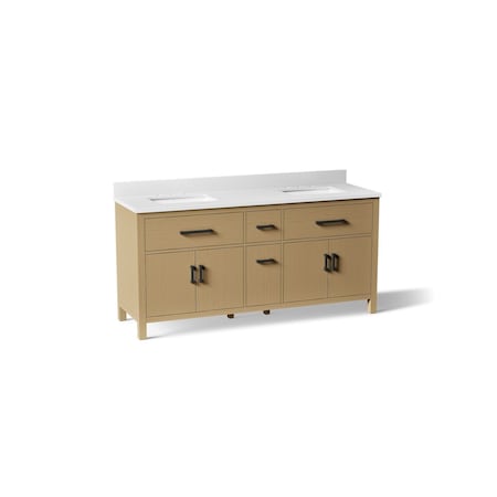 Kohler Kresla 72" bathroom vanity cabinet with sinks and quartz top 40642-BD1-WEK