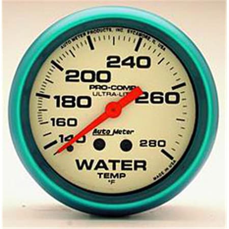 Auto Meter 2.62 in. UltraNite Water Temperature Gauge, 4 ft. Cap ATM4535