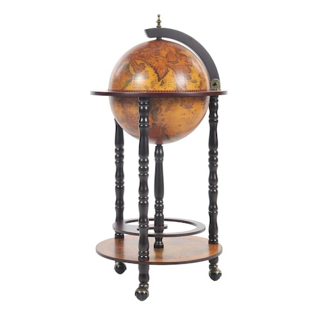Homeroots 17in X 17in X 35in Globe Bar Table 330Mm 4 Legs Stand Red 364358