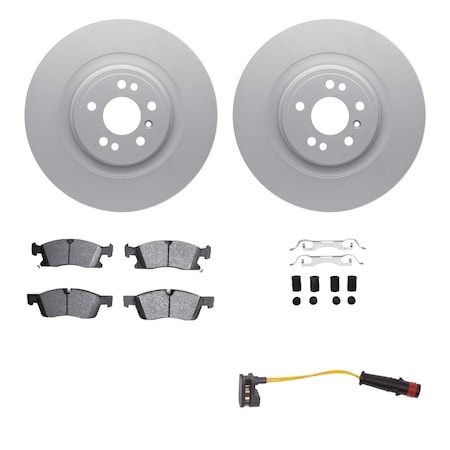 Dynamic Friction Co DFC GEOSPEC Coated Rotor- Heavy Duty Brake Pad includes Hardware and Sensor 4422-63002