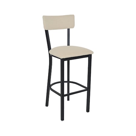 Bfm Seating Bristol Barstool - Grade 4 Upholstered Seat & Back - Steel Frame - Sand Black Finish 4301BSTT005-SB