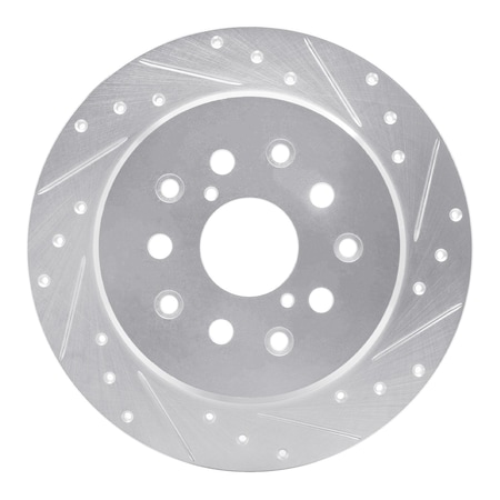 Dynamic Friction Co DFC Brake Rotor - Drilled and Slotted - Silver 631-75007R