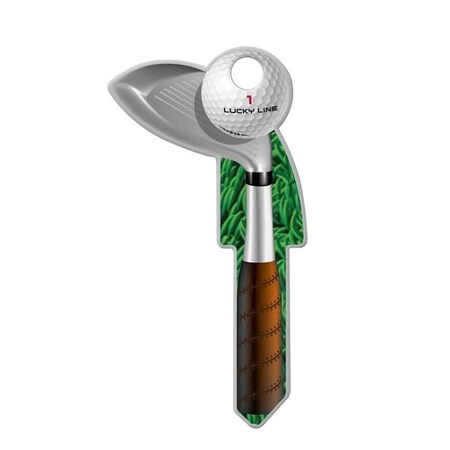 Lucky Line Key Shapes Series Key Blank, Golf, Brass, Enamel-Coated, For: Kwikset Locks B119K