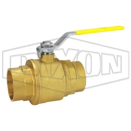 Dixon Ball Valve, 2 in Nominal, Solder End Style, Brass Body, Full Port, PTFE Seat/Seal/Thrust Washer Soft FBV200SE