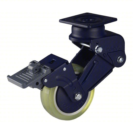 Foot Master Plate Caster, Rigid, Polyurethane, 171mm H GDSB-100BRF-LUD