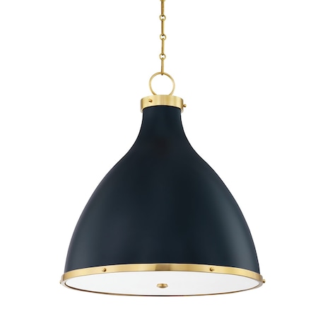 Hudson Valley Lighting Mark D. Sikes X Painted No. 3 3 Lt. Pendant 22.5 In. Aged Brass/Darkest Blue MDS362-AGB/DBL