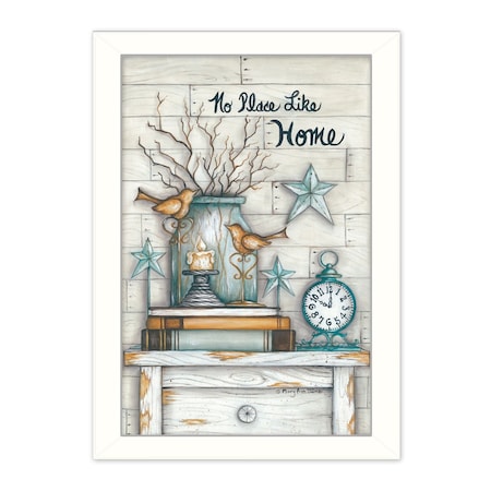 Homeroots No Place Like Home 6 White Framed Print Wall Art 405310