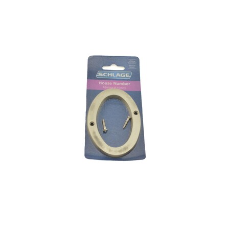 Schlage Residential Solid Brass Carded Classic House Number 0 Satin Nickel Finish SC23006619