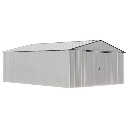 Arrow Classic 14 x 17 x 7 ft Flute Grey Steel Storage Shed CLG1417FG