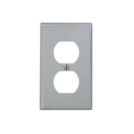 Leviton Receptacle Wallplate, Standard Size, Gang 1, Gray 80703-GY