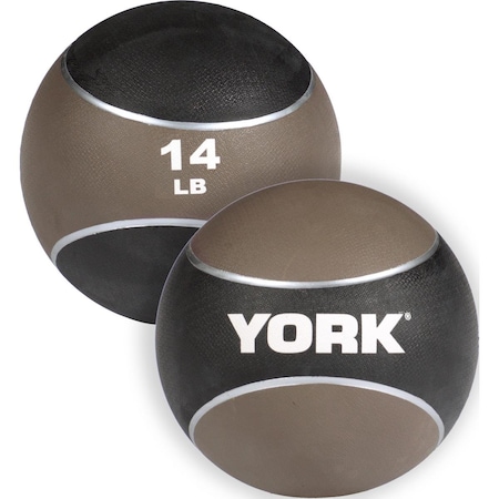 York Barbell 14 lbs 2 Tone Medicine Rubber Ball, Brown 65114
