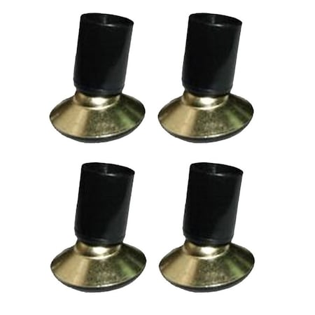 Prosource Furniture Slide Glide, PE/Steel, Black, Brass, 1-1/8 x 1-1/4 x 1-1/8 in Dimensions FE-51143-PS