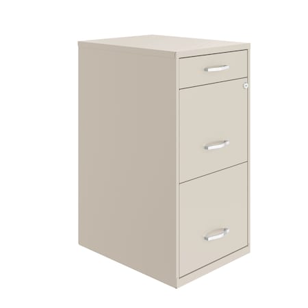 Space Solutions 14.25 in W 3 Drawer Vertical File Cabinet W/ Pencil Drawer, Stone 25154