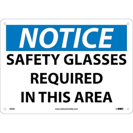 Nmc Notice Safety Glasses Required In This Area Sign N6AB