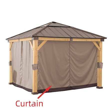 Sunjoy Replacement Curtains for 11 ft. 11 ft. Wood-Framed Gazebos A111305400