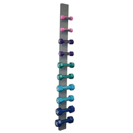 Fabrication Enterprises Cando Vinyl Coated Dumbbell - 10-Piece Set With Wall Rack 10-0564