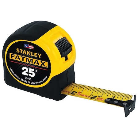 Stanley 33-725 Classic Tape Measure, 25 ft L Blade, 1-1/4 in W Blade, Steel Blade, Plastic Case 33-725-THR