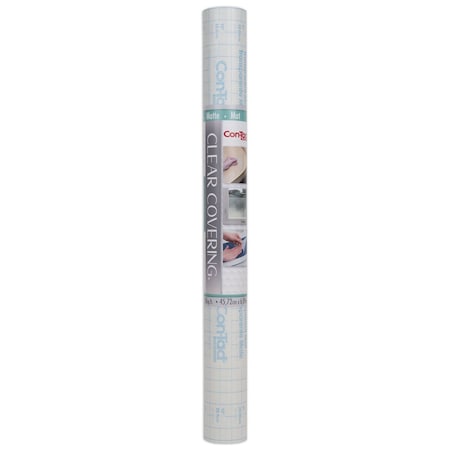 Con-Tact Brand Clear Cover Adhesive Covering, Clear, 18" x 16 ft, Matte 16F-C9AC12-06