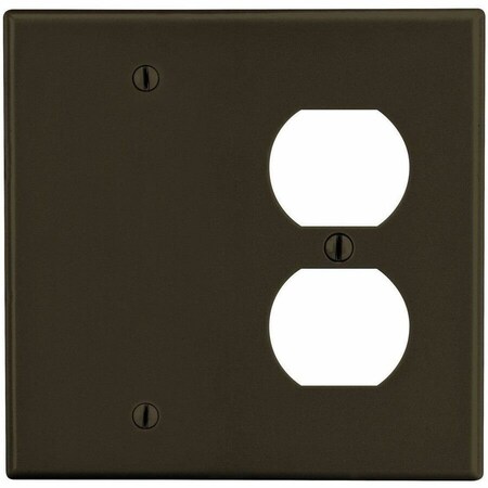 Hubbell Wiring Device-Kellems Wallplate, 2-Gang, 1) Duplex 1) Box Mount Blank, Brown P138