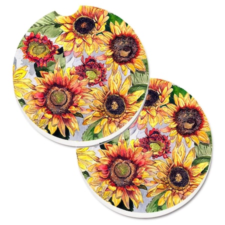 Carolines Treasures Sunflowers Set of 2 Cup Holder Car Coaster 8766CARC