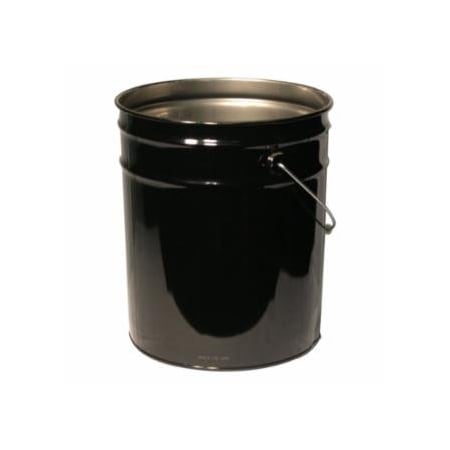 Freund Unlined Open Head Steel Pail, 5 gal, Steel, Black 302-1252