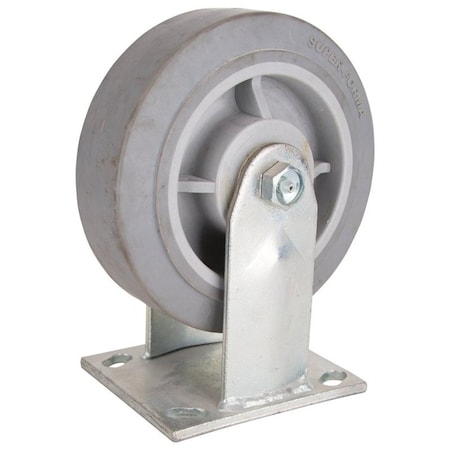 Prosource Rigid Caster, 6 in Dia Wheel, 2 in W Wheel, Thermoplastic Rubber Wheel, Gray, 500 lb JC-T05