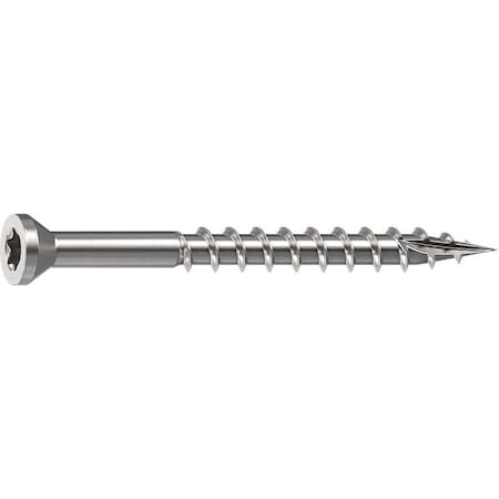 Camo Deck Screw, 0.163 in Thread, 2 in L, Trim Head, Star Drive, Sharp, Type-17 Point, 305 Stainless Steel, 100 0350130
