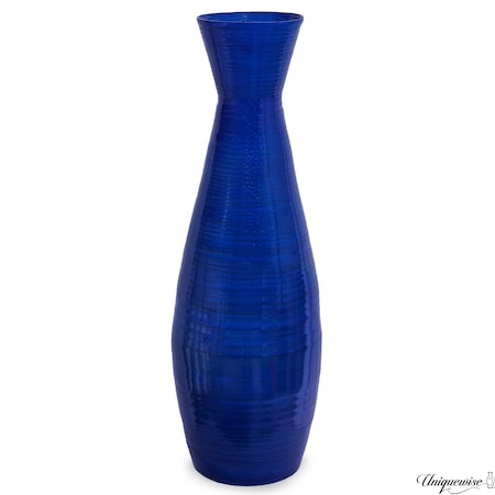 Uniquewise 24in Tapered Cylindrical Tall Bamboo Floor Vase, Stylish Home and Office Decor Piece, Cobalt Blue QI004757.FD
