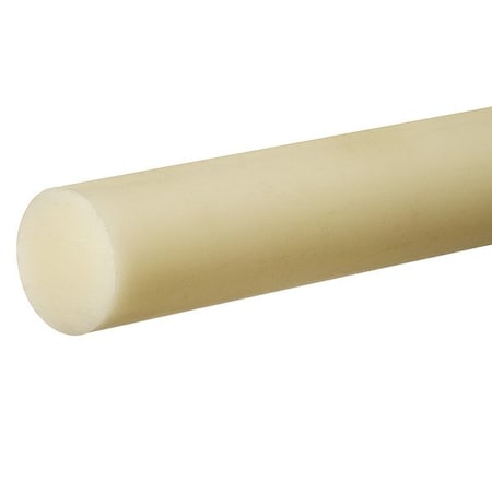 Zoro Select Nylon Rod, 1.5625"Dia, 3ftL, Off-White BULK-PR-NYL-160