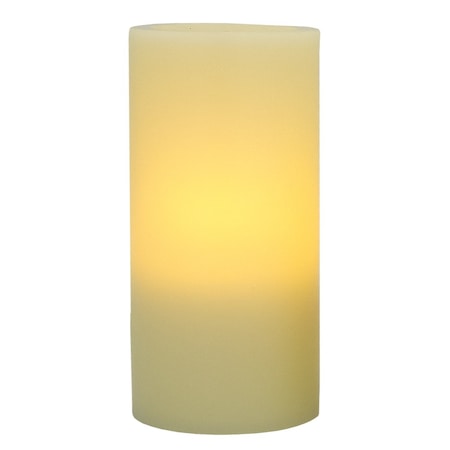 Homeroots 8" Ivory Flameless Pillar Candle 485138