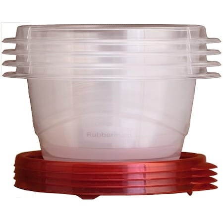 Rubbermaid TakeAlongs 7F52RETCHIL Food Storage Container Set, 3.2 Cups, Clear, 6 in L, 7 in W, 5 in H, 4PK 2086742