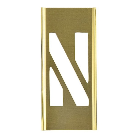 C.H. Hanson Stencil Sort-1" Brass Gothic N, Letter, Gothic Font, Brass, 1 Pieces 10008N