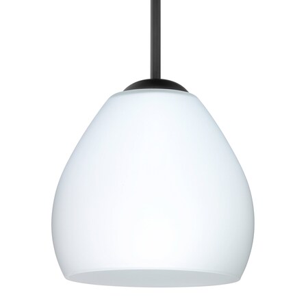 Besa Lighting Besa Bolla Pendant, Opal Matte, Black Finish, 1x 40W MAX E12 Base 1BT-412207-BK
