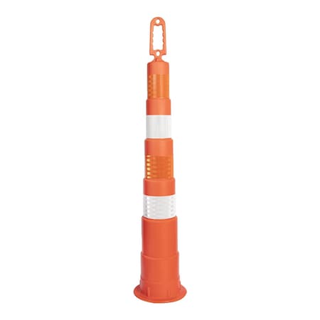 Jrex Safety 42 in Orange Channelizer Cone with (4) 4 in Hi-Intensity Prismatic Sheeting CHO42-JR-4-HI