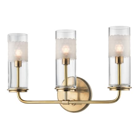 Hudson Valley Lighting Wentworth 3 Light Bath And Vanity 16.25 In. Aged Brass 3903-AGB