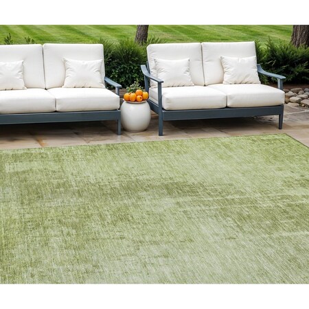 Homeroots 9' X 12' Sage And Green Abstract Washable Indoor Outdoor Area Rug 587300
