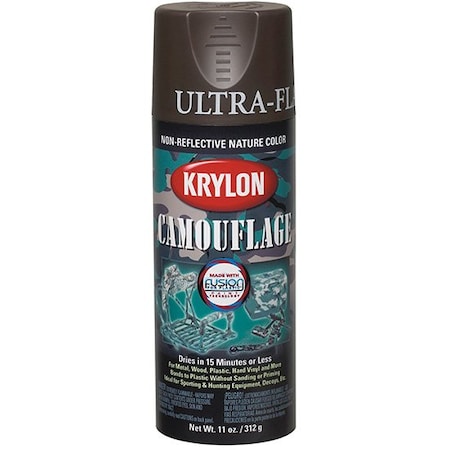 Fusion For Plastic 11 Oz Krylon Brown Spray Paint Camouflage K04292777