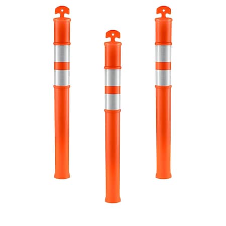 Xpose Safety 3 Pack 42in T-Top Orange Traffic Delineator Post, 3PK DLT-ORG-42-3-X-S
