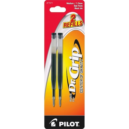 Pilot Refill For Dr. Grip Center Of Gravity Pen, Medium, Black Ink, 2/Pack 77271