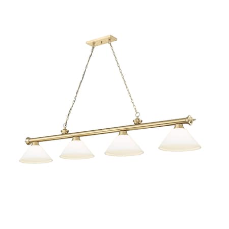 Z-Lite Cordon Heritage Brass 4 Light Billiard 2306-4HBR-AMO14
