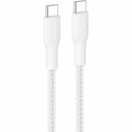 Belkin C - C CBL 240W 2.0, BRAIDED PCR, 2M, WHITE CAB025FQ2MWH