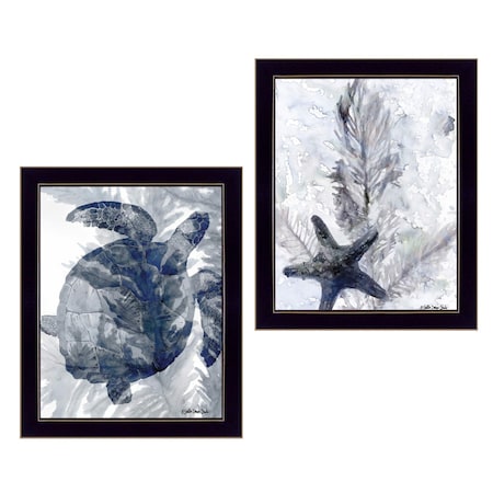 Homeroots Set Of Two Ocean 3 Black Framed Print Wall Art, 2PK 407264